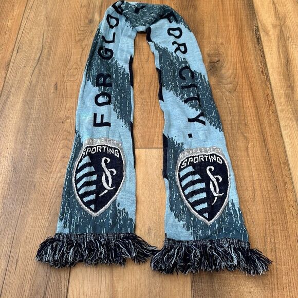 Sporting Kansas City KC Soccer Game Sports Scarf Blue Fall Winter Unisex Cold We - Picture 1 of 3